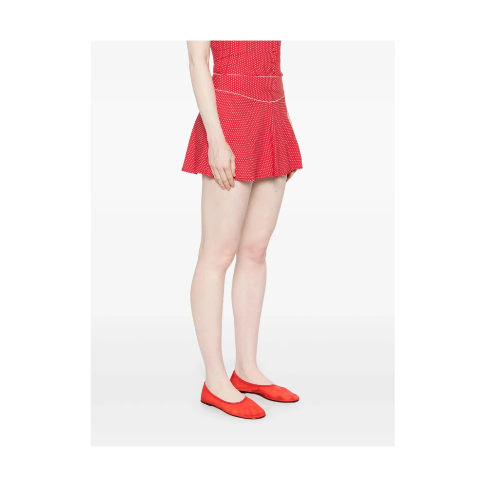 Frankies Bikinis Gestippelde A-lijn Rok Red Dames