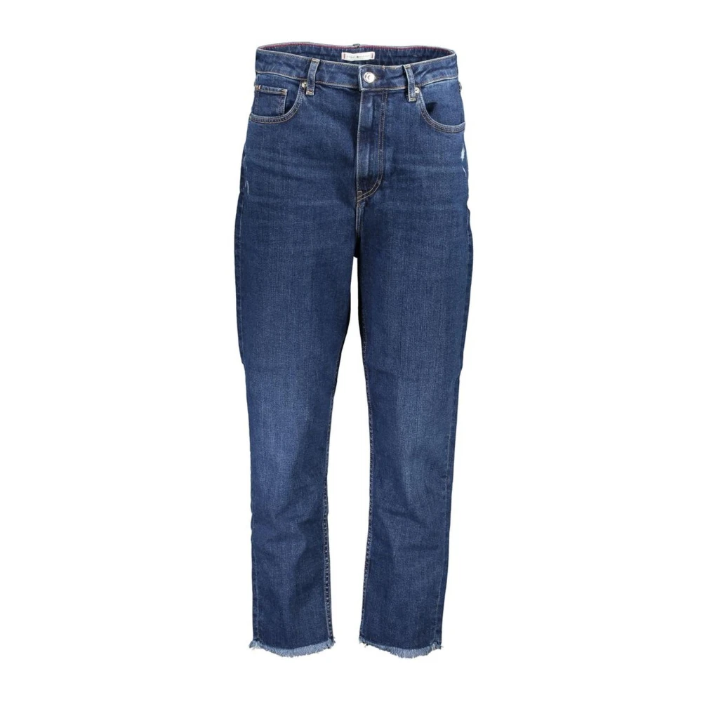 Tommy Hilfiger Fringed morotsskuren jeans med slitna effekter Blue, Dam