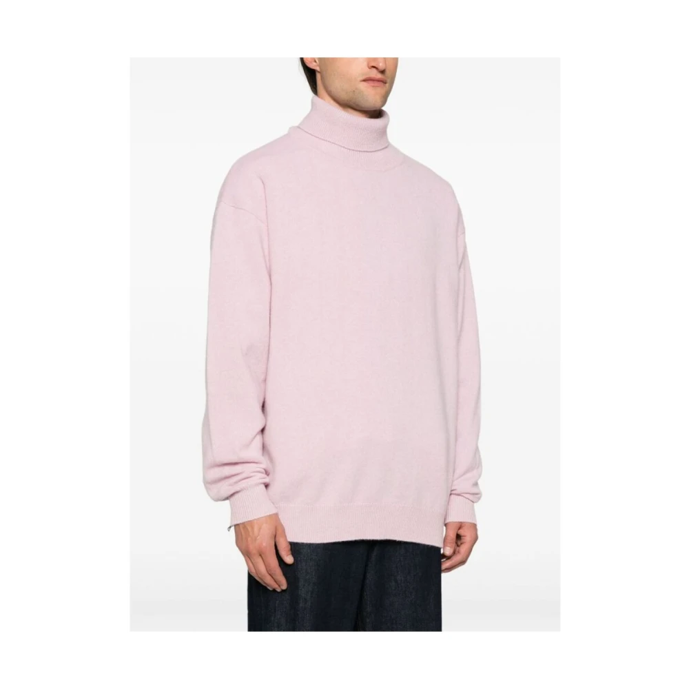 Dries Van Noten Lichtroze Merinowol Gebreide Trui Pink Heren