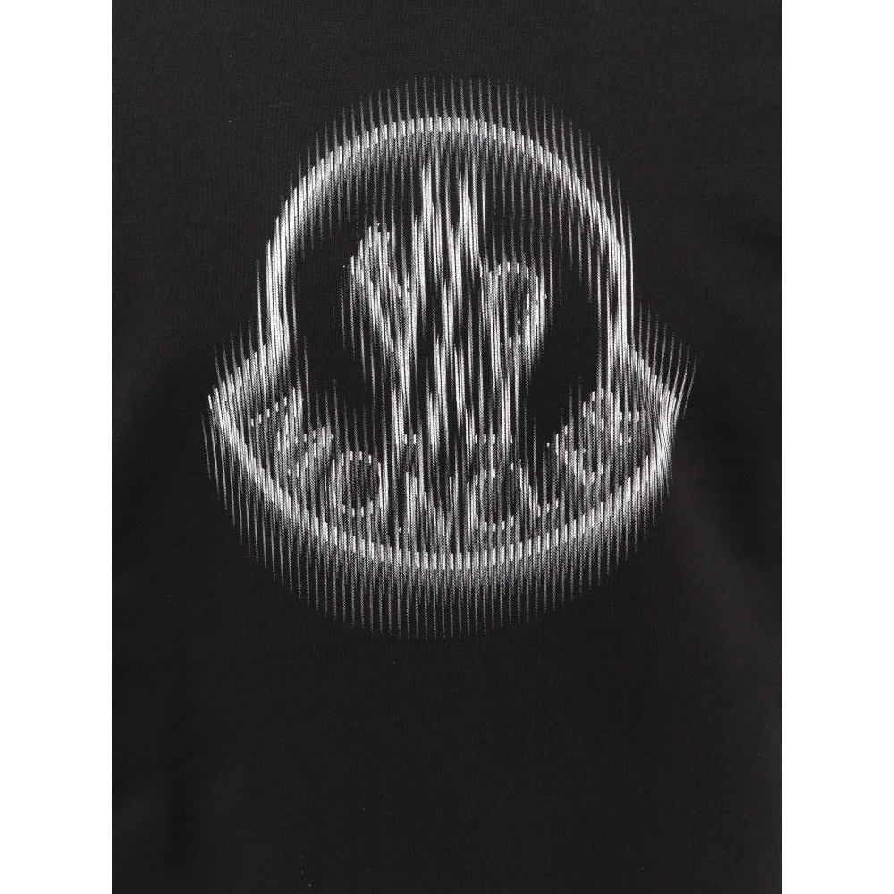 Moncler Katoenen sweatshirt met vervaagd logo Black Heren