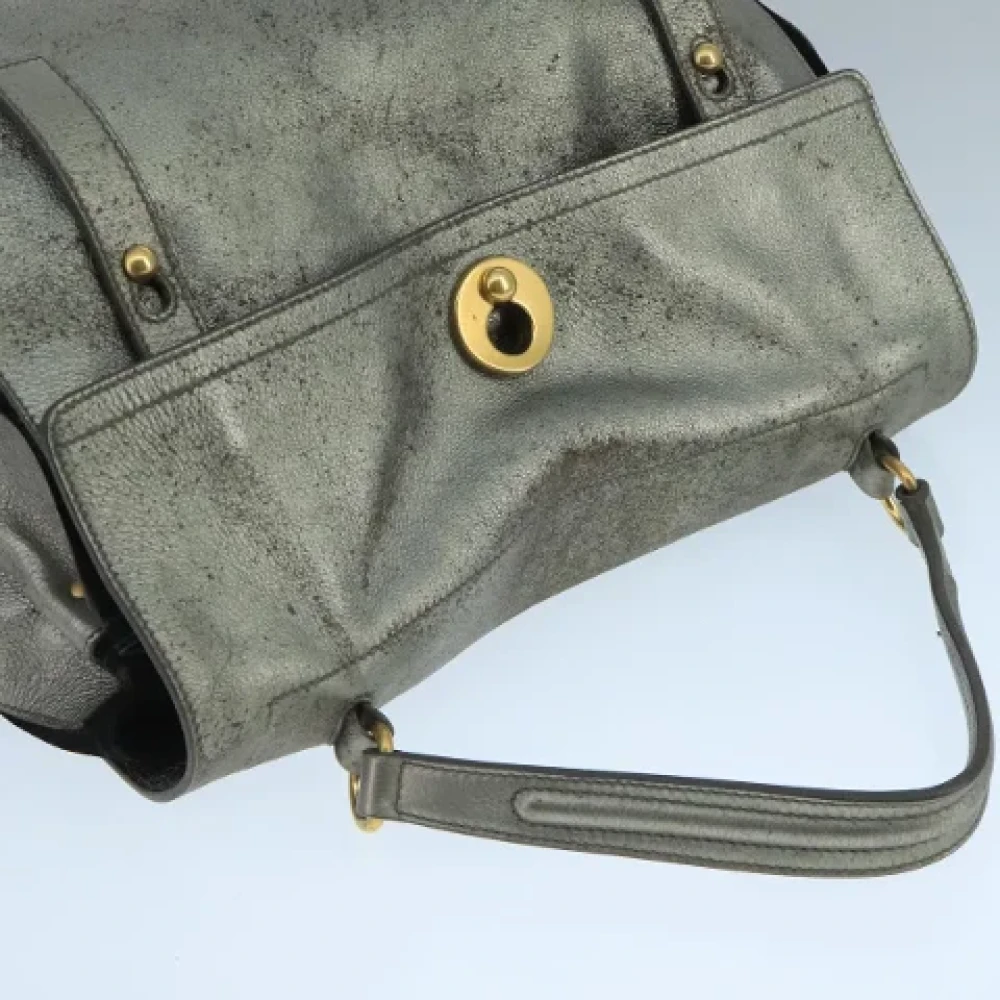Saint Laurent Vintage Pre-owned Leather handbags Gray Dames