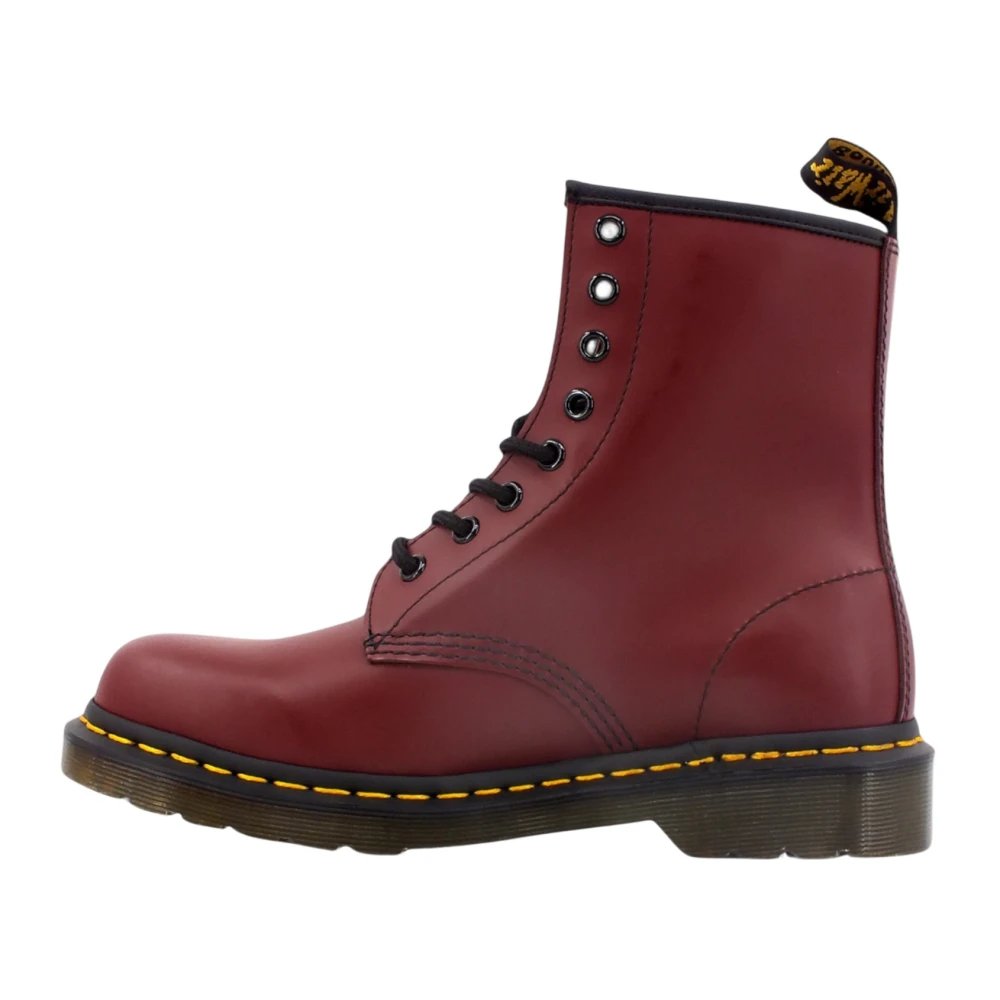 Dr. Martens Stivali Di Pelle 1460 Smooth Rosso Taglia 41 - Immagine 4