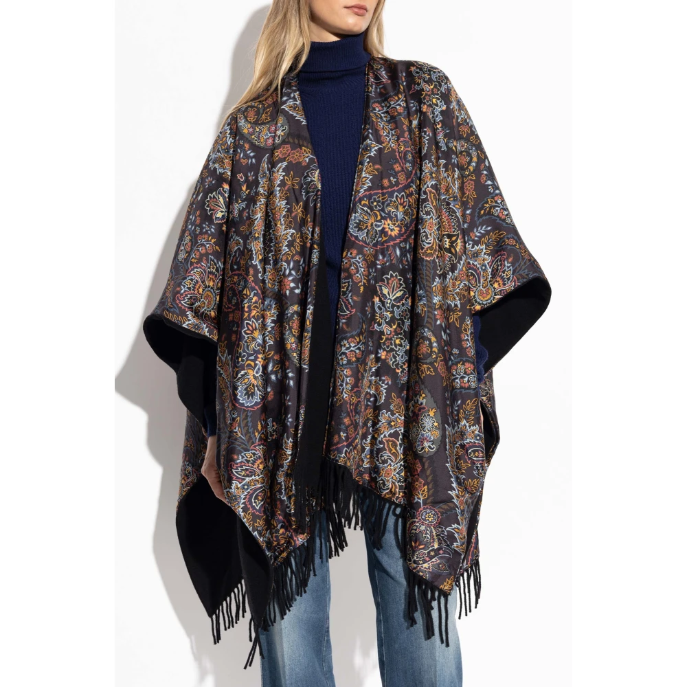 ETRO Poncho met bloemenpatroon Multicolor Dames