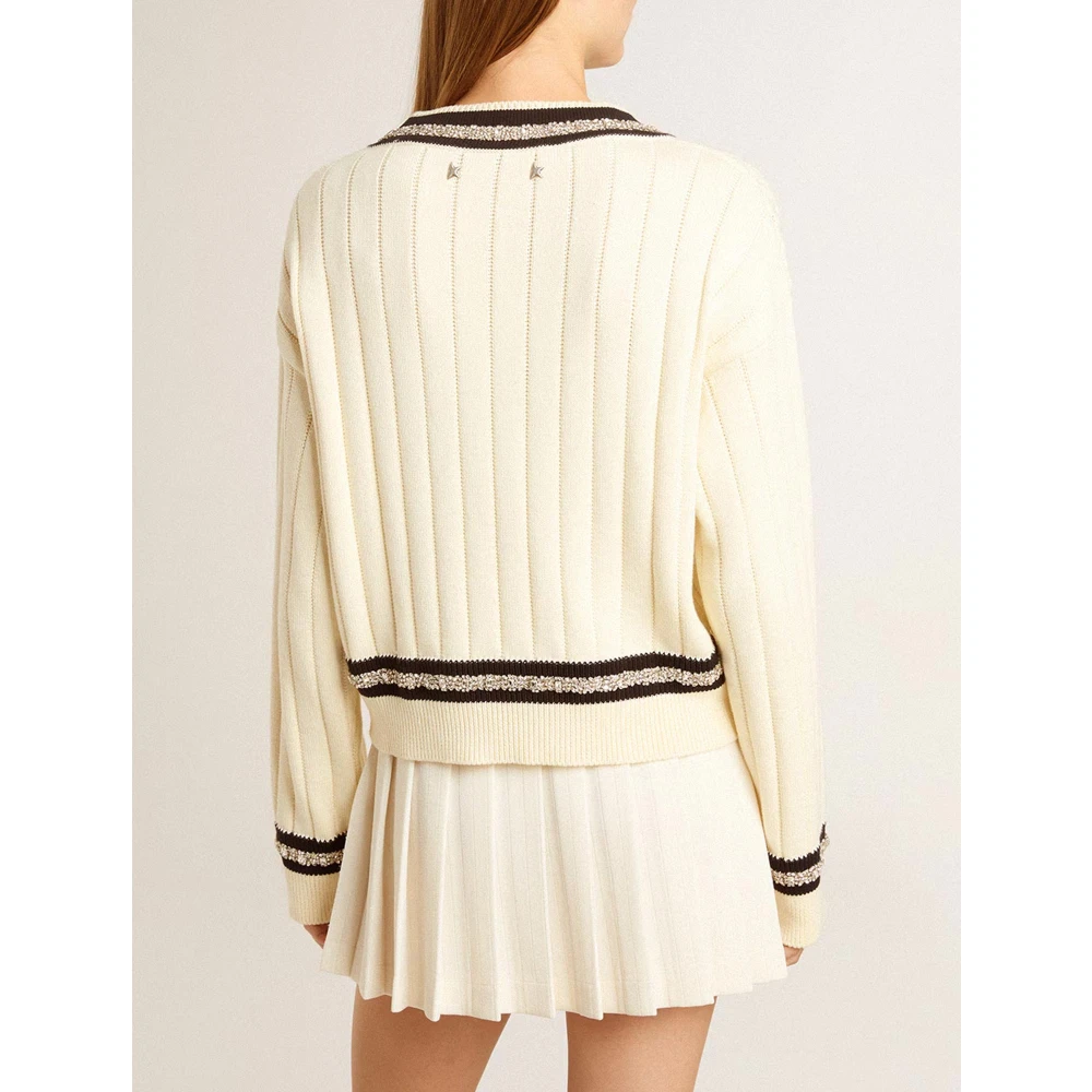 Golden Goose Cropped Trui met Sterrenmotief Beige Dames