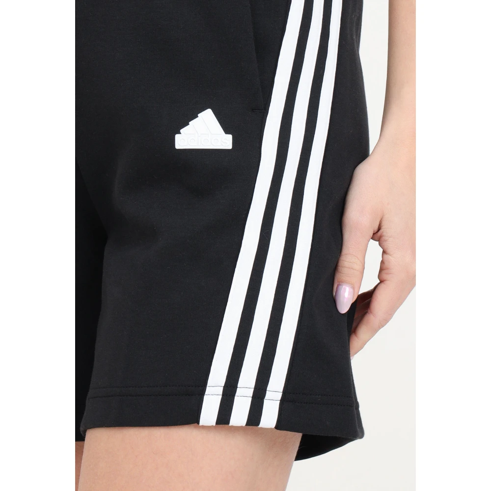 Adidas Performance Zwarte Shorts 3 Strepen Black Dames