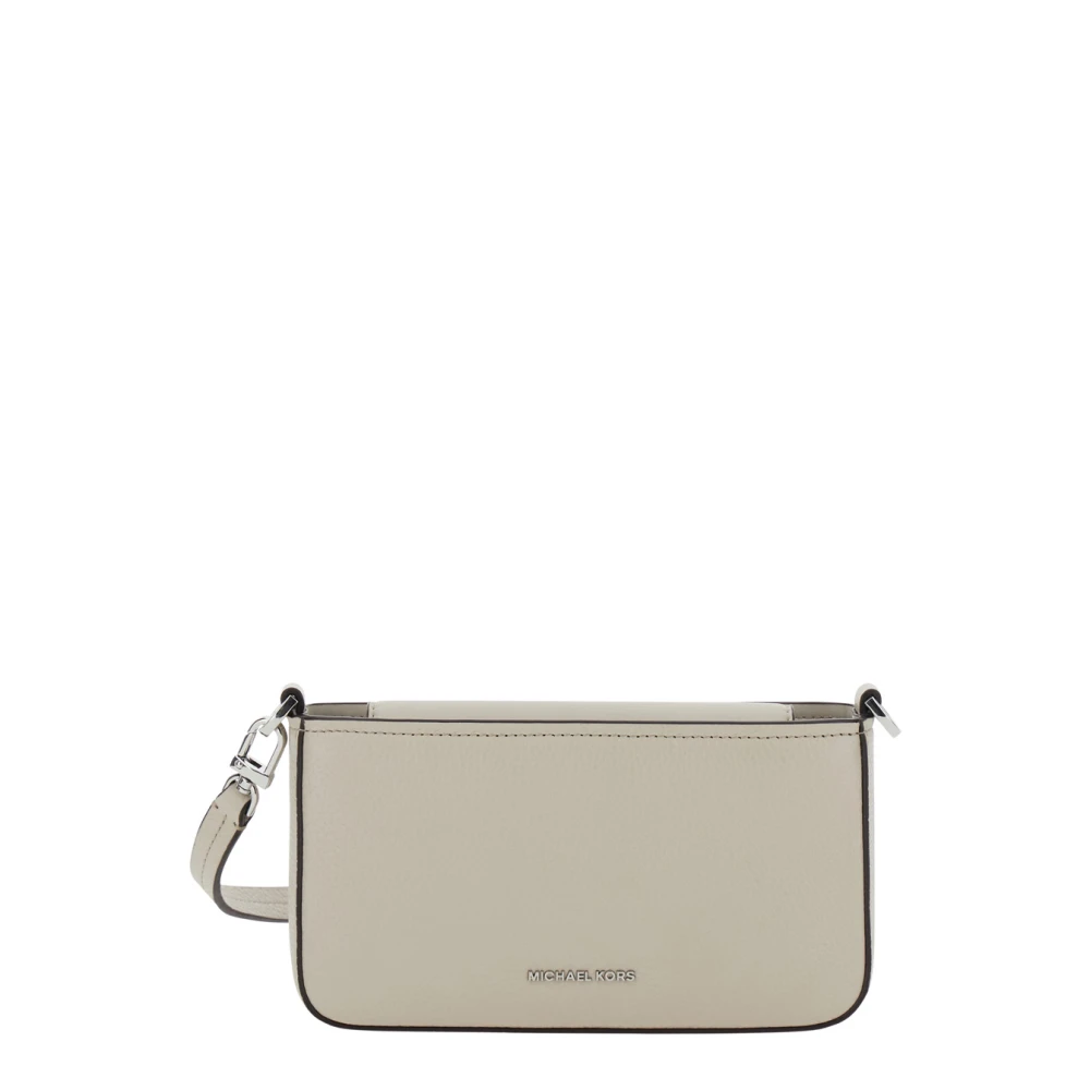 Michael Kors Beige Logo Schoudertas Vrouw Leer Beige Dames