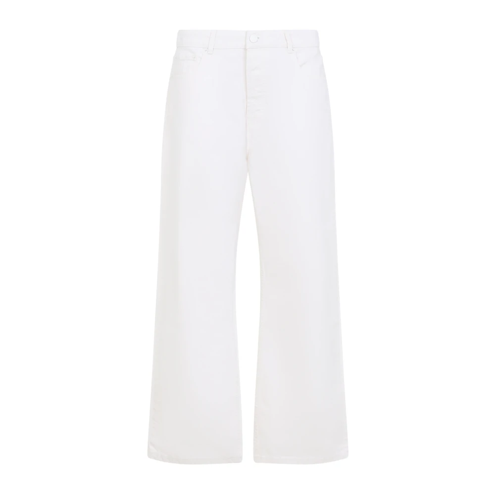 Ami Paris Men's White Wide Jeans, W32, Large Fit Jeans