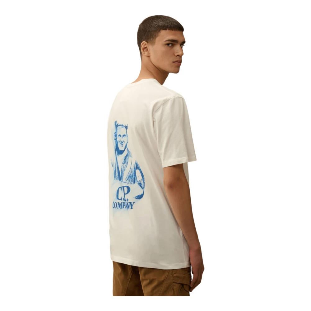 C.P. Company Grafisch T-shirt met potloodeffect White Heren