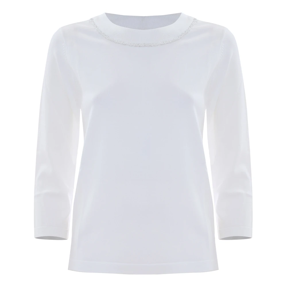 Kocca Stijlvolle Ronde Hals Gebreide Kleding White Dames