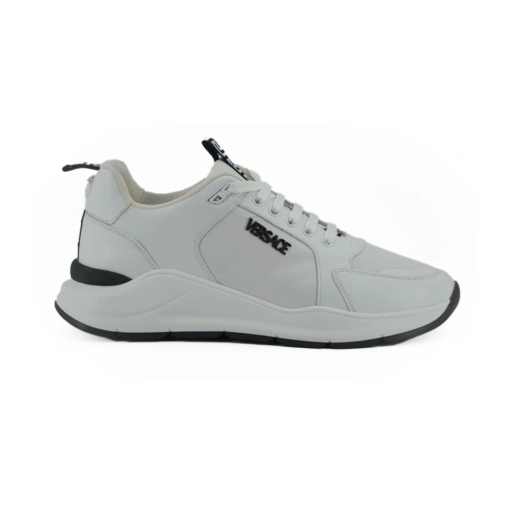 Versace Men's White Sneakers,, Iconic Medusa Leather Trainers Size 10 Uk