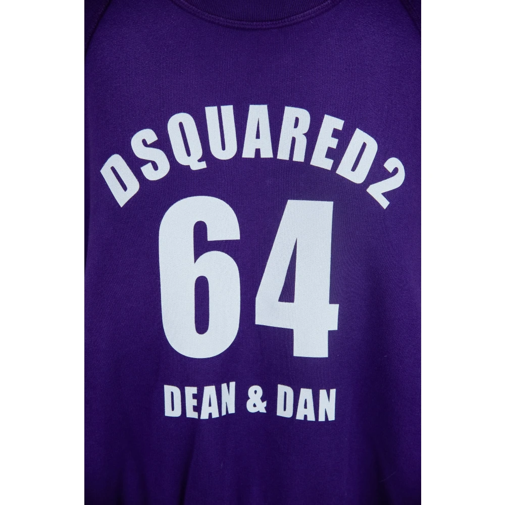 Dsquared2 Dames Pullover Sweatshirt met Merkprint Purple Dames