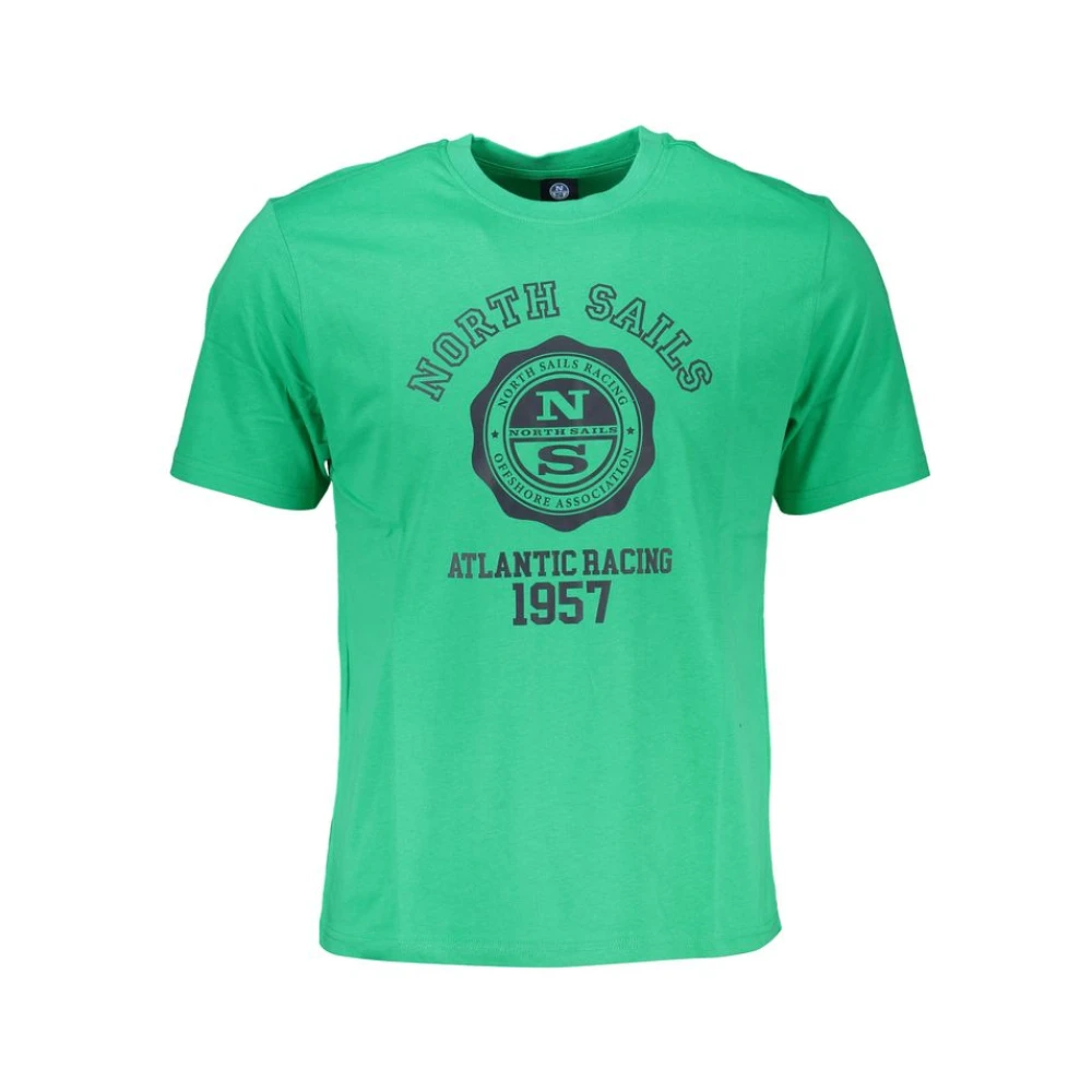 North Sails Groen Katoen Print Logo T-Shirt Green Heren