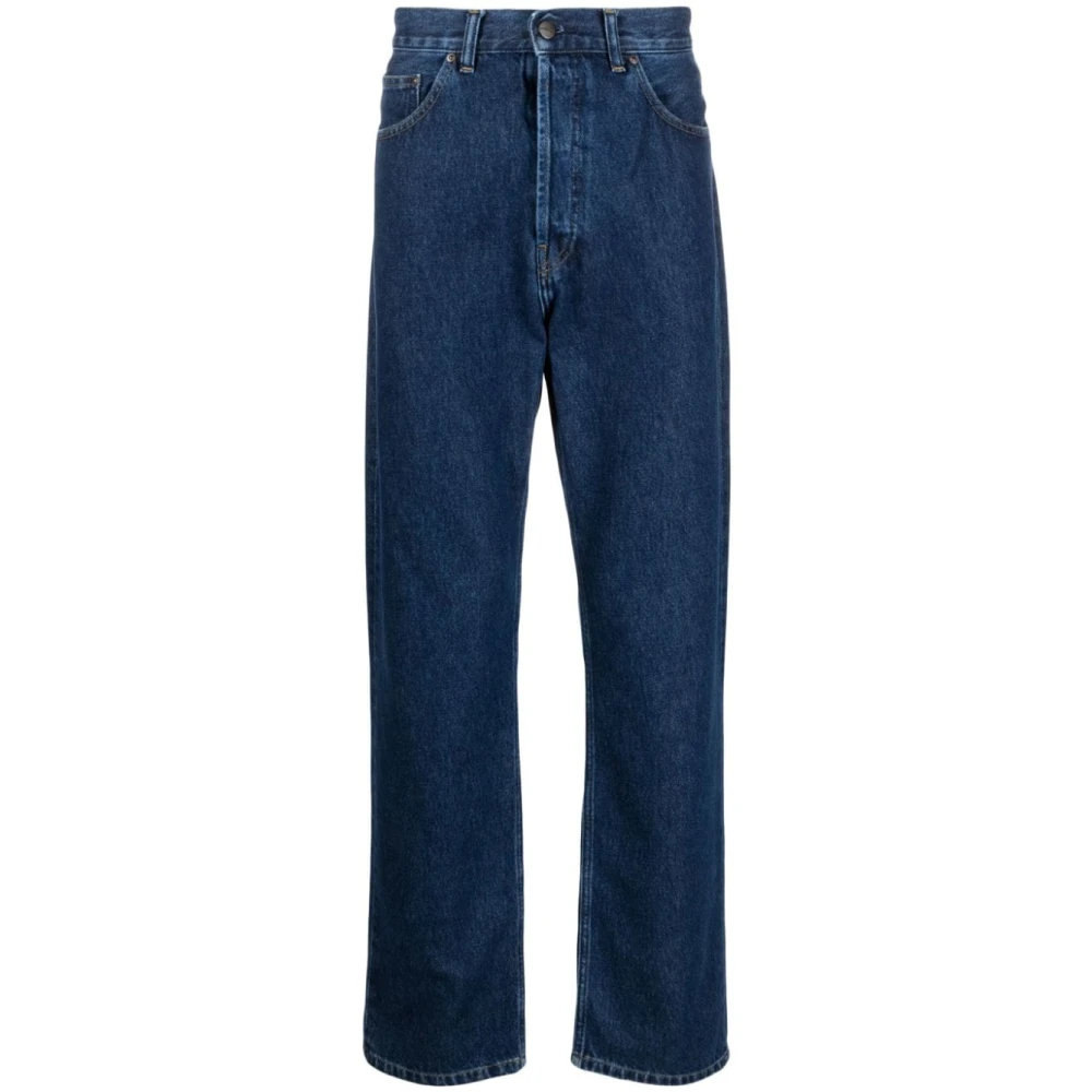 Carhartt WIP Blauwe Denim Jeans met Logo Patch Blue Heren