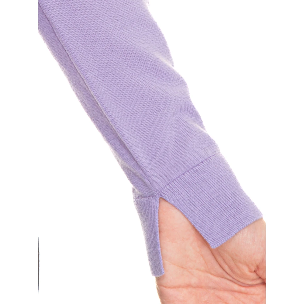 Boss Pullover met ronde hals en zijsplitten Purple Dames