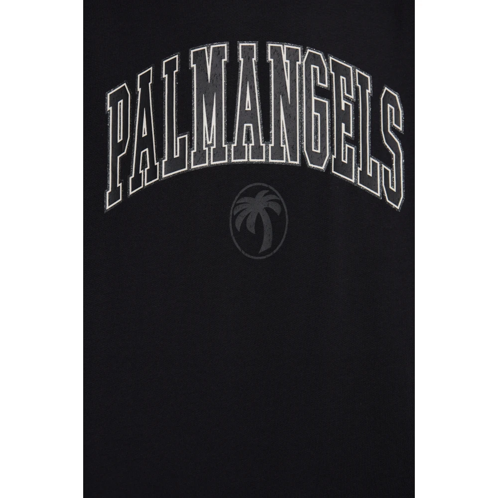 Palm Angels T-shirt met bedrukt logo Black Heren