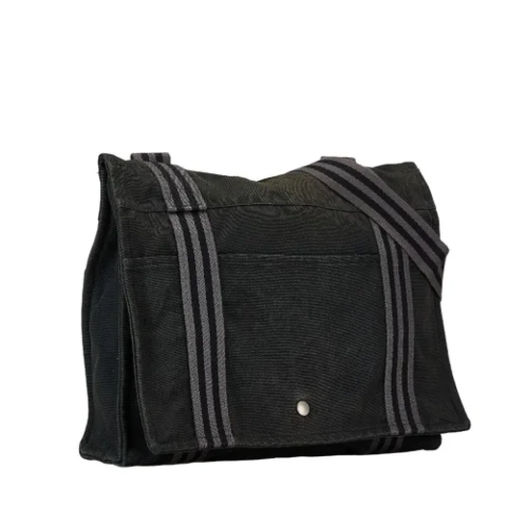Hermès Vintage Pre-owned Canvas shoulder-bags Black Dames