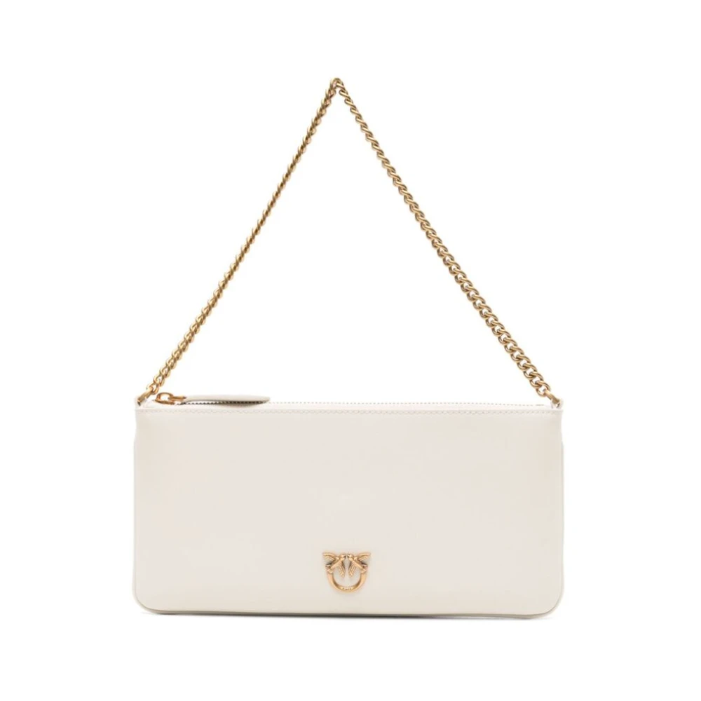 Pinko Women's White Love Birds Chain-Link Shoulder Bag