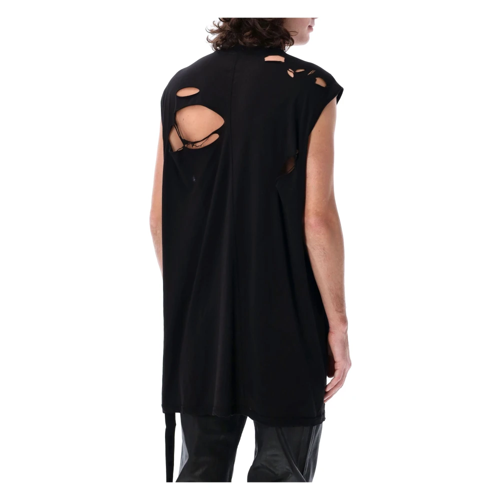 Rick Owens Zwart Katoenen Tarp T Mouwloze Top Black Heren