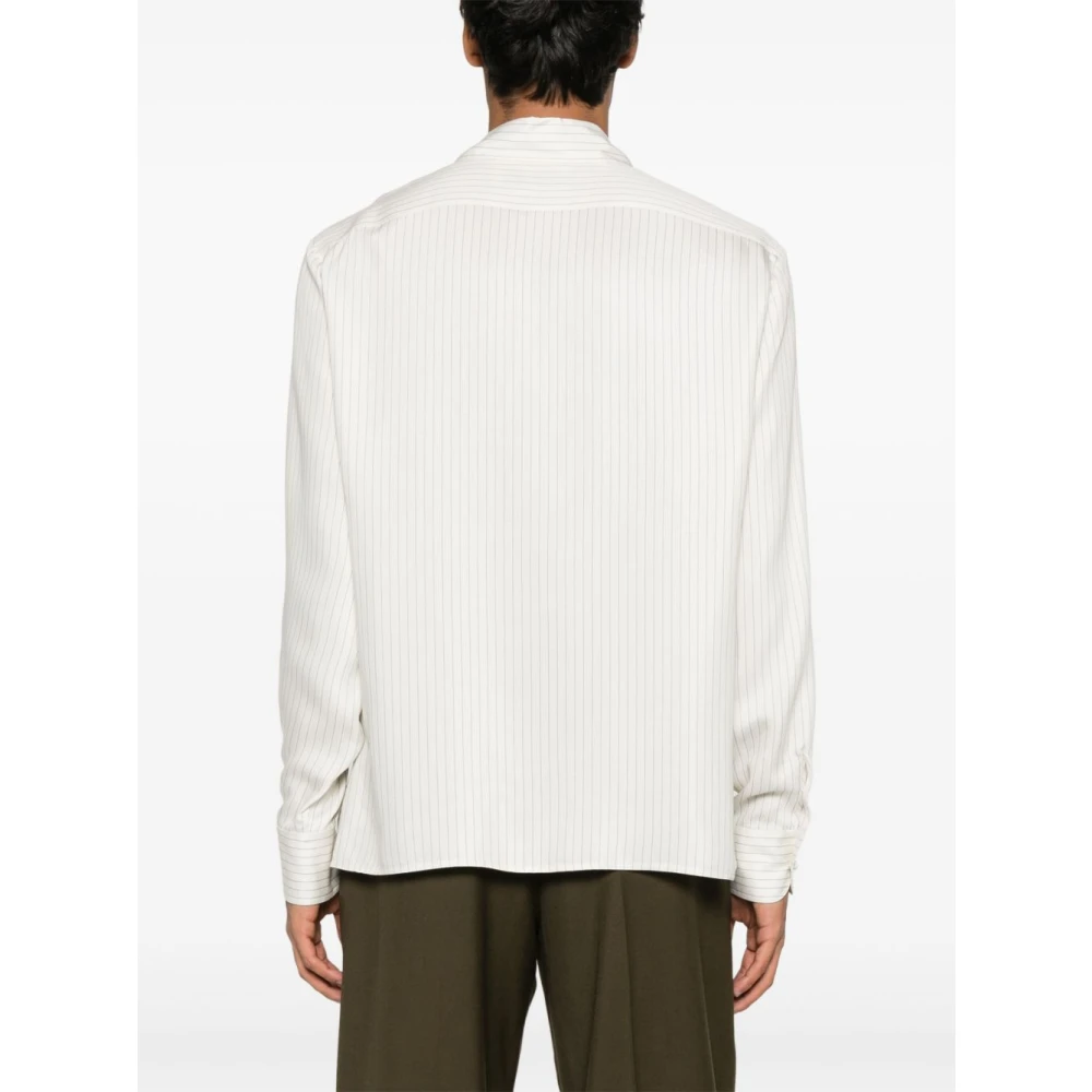 Saint Laurent Gestreepte tuniekblouse White Heren