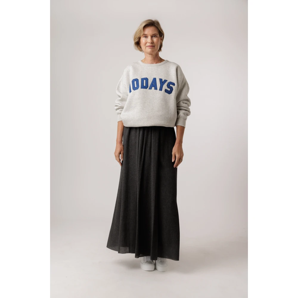 10Days Ruw Rand Statement Sweater Licht Grijs Gray Dames