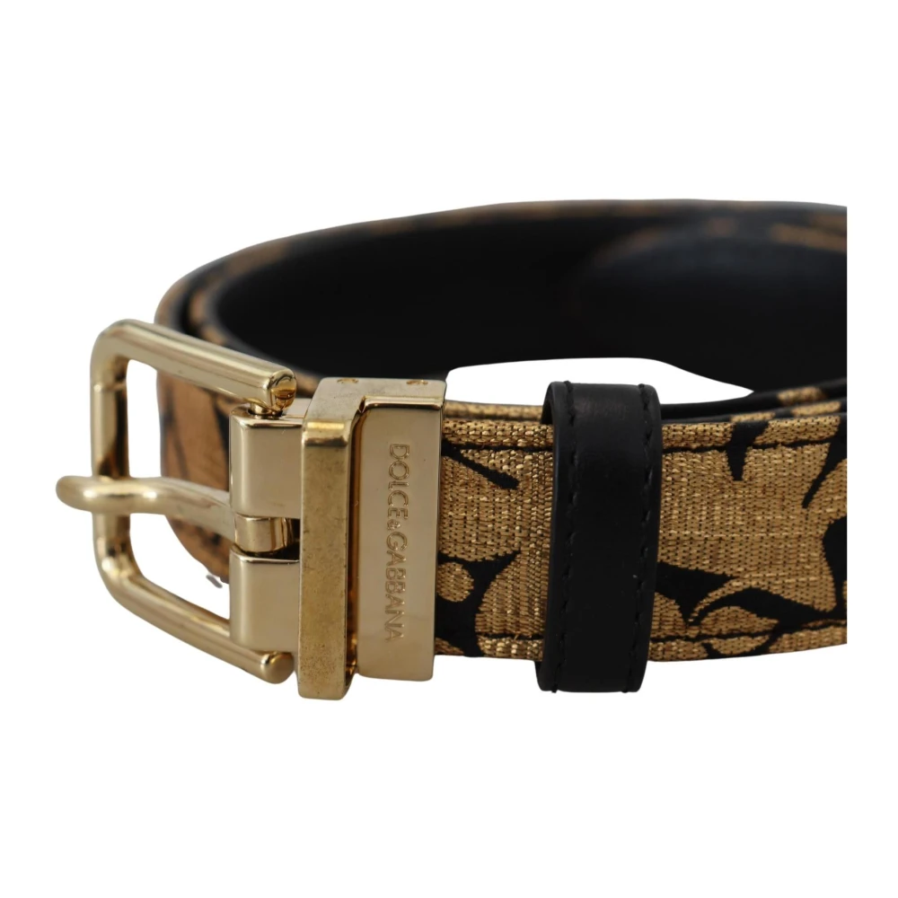 Dolce & Gabbana Multicolor Jacquard Logo Gesp Riem Multicolor Dames