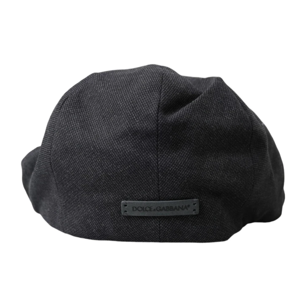 Dolce & Gabbana Grijze Katoenen Newsboy Cap Stijlvol Iconisch Gray Heren