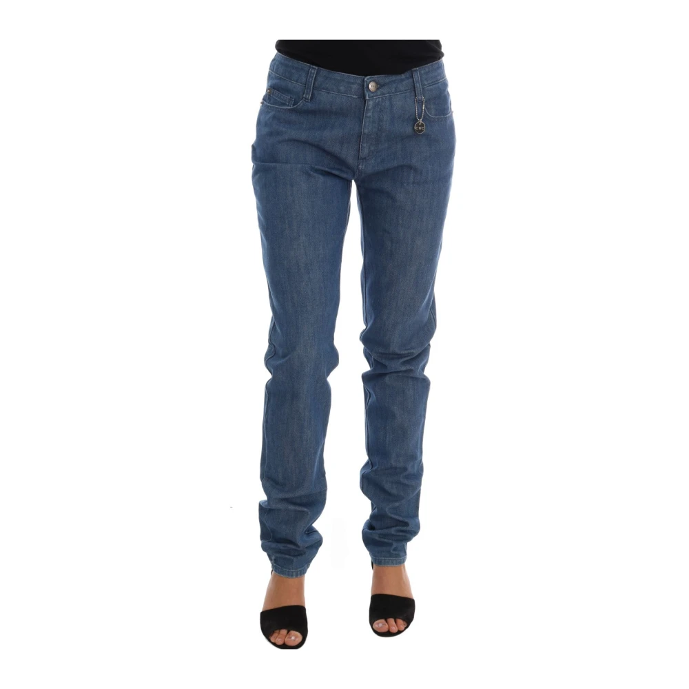 Costume National Elegante Boy Fit Blue Wash Jeans Blue Dames