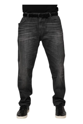 Grå Lösa Denim Jeans