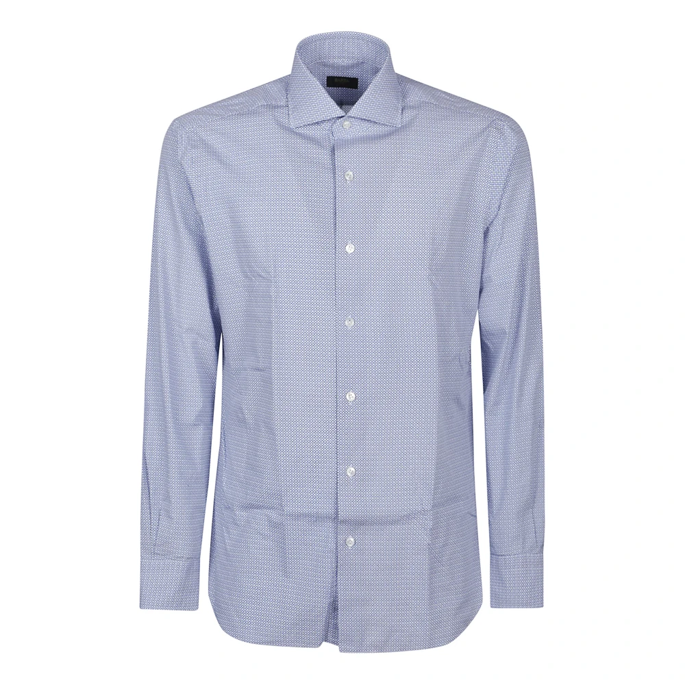 Barba Napoli Casual Hals Shirt Blue Heren