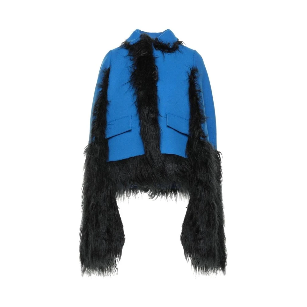 Maison Margiela Women's Blue Wool Coat