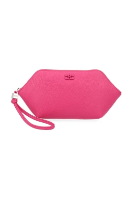 Embossed Logo Läder Clutch med Handledsband