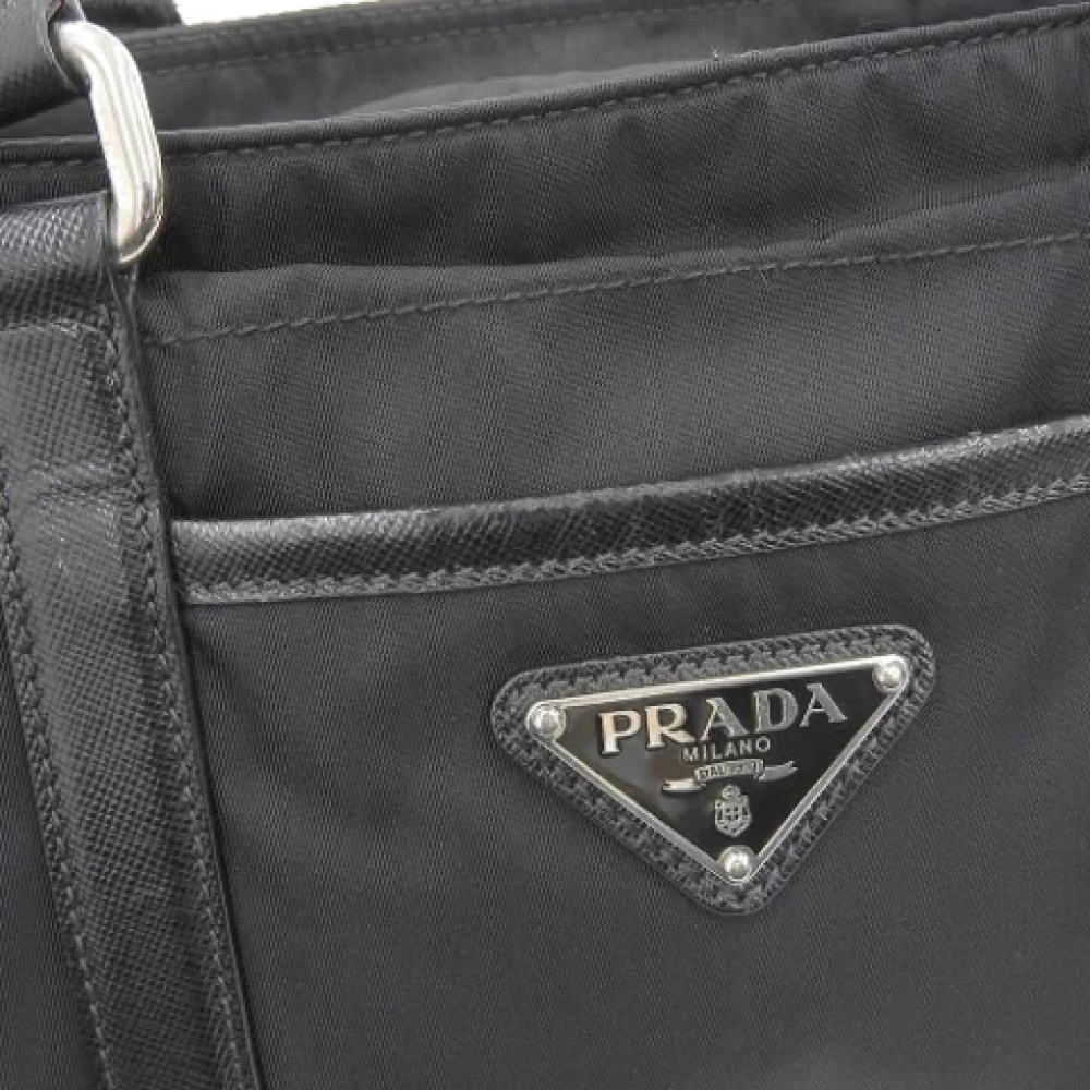 Prada Vintage Pre-owned Canvas prada-bags Black Dames