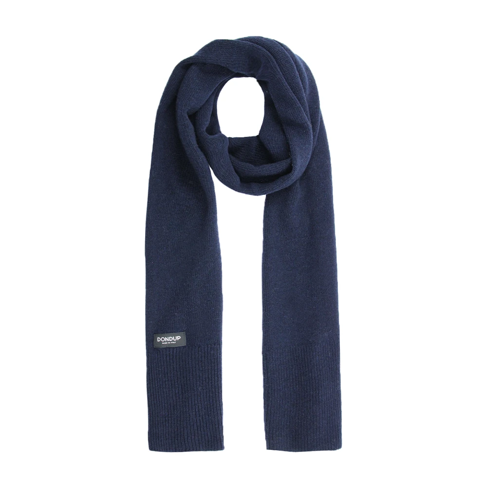 Dondup Blauwe Cashmere Sjaal met Logo Blue Heren