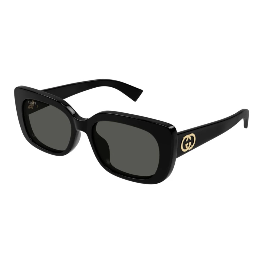 Gucci Unisex Black Sunglasses, 55 Mm, Rectangle Sunglasses