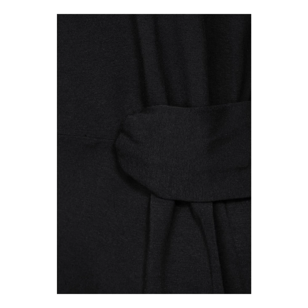 Street One Zwarte Jersey Jurk met Knoopdetail Black Dames