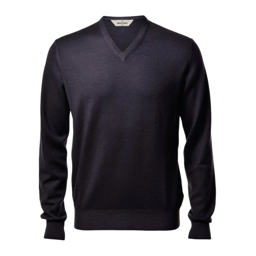 Paolo Fiorillo Capri Vintage Merino Wol Trui met V-Hals Gray Heren