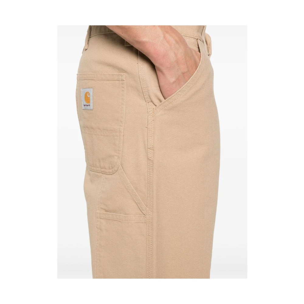 Carhartt WIP Lichtbruine broek met verborgen rits Brown Heren