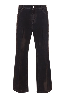 Jeans med sammetseffekt i stretchbomull