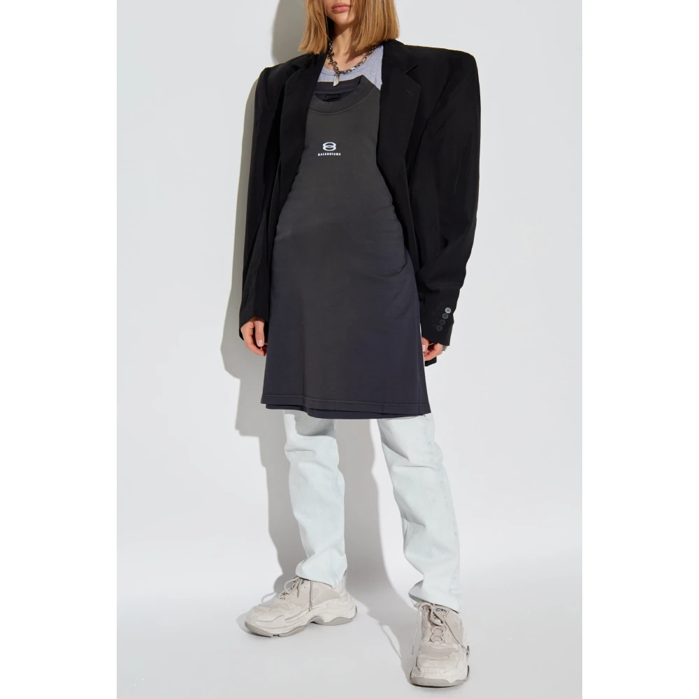 Balenciaga Spaghetti Strap Top Gray Dames