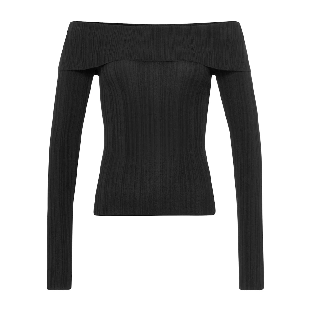 IVY OAK Slim Langemouw Gebreide Top Black Dames
