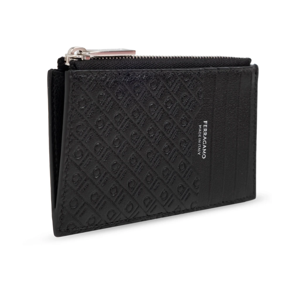 Salvatore Ferragamo Leren kaarthouder Black Heren