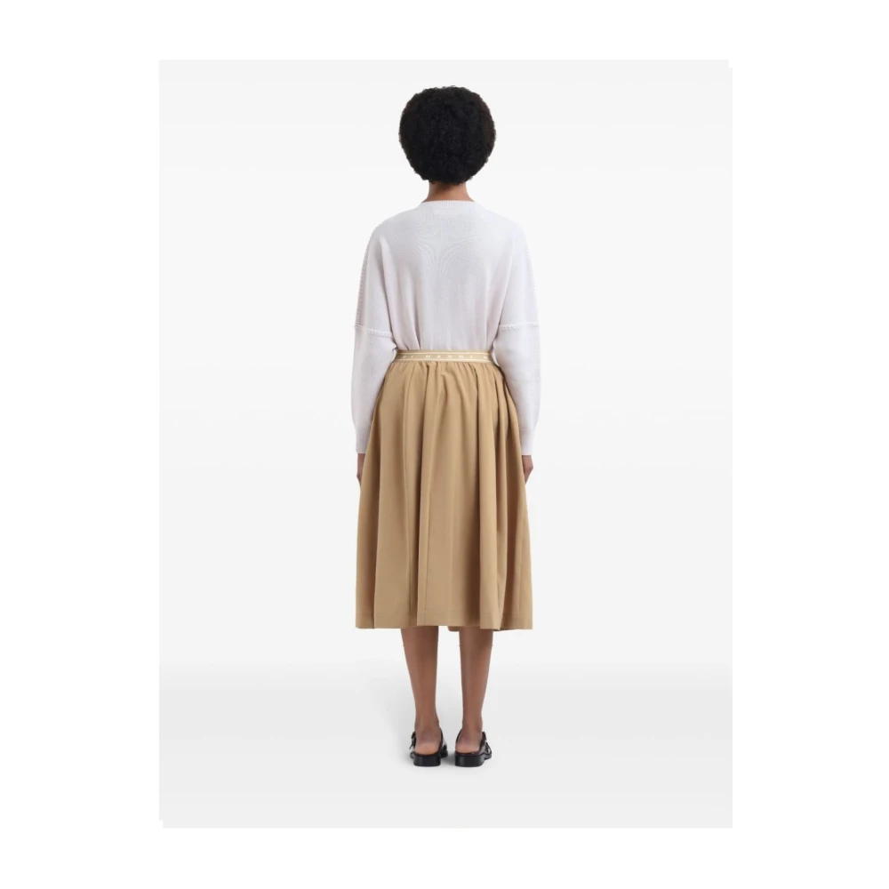 Marni Elegante Witte Wollen Rok Beige Dames