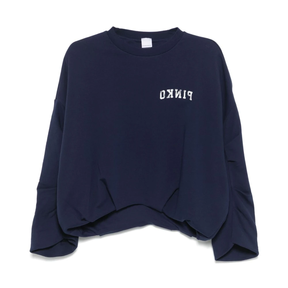 Pinko Blauwe Trui met Plooien Blue Dames