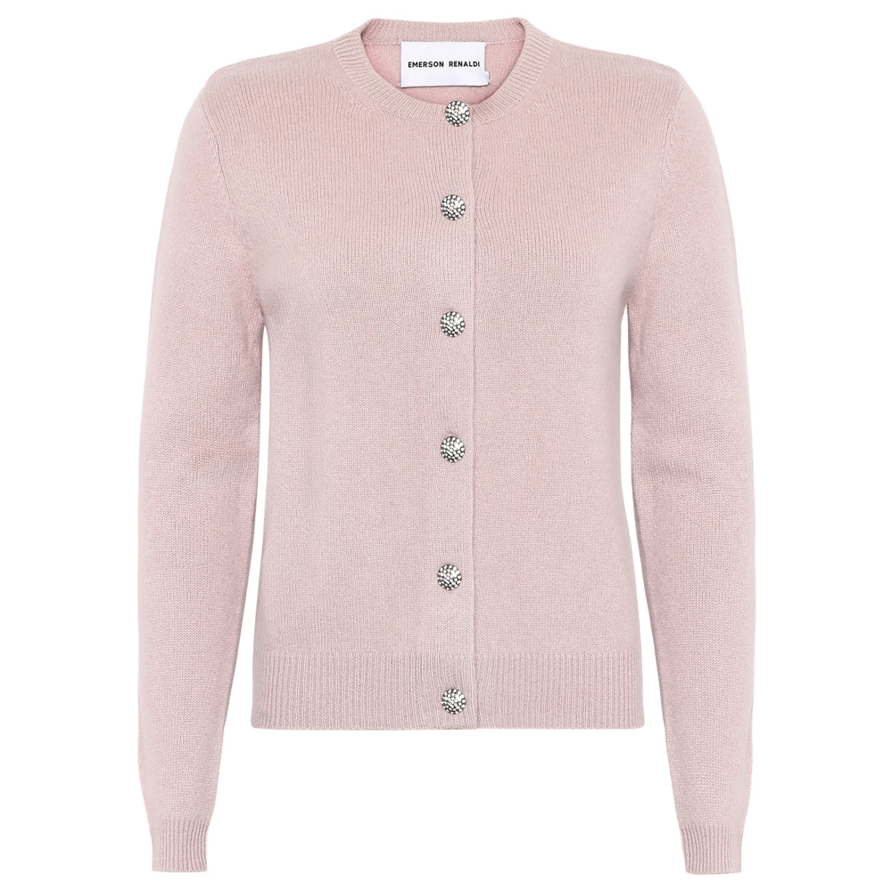 Emerson Renaldi Kasjmier Crew Neck Cardigan Soft Rose Pink Dames
