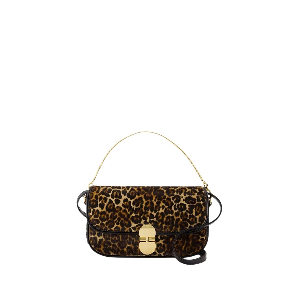 A.p.c. Luipaardprint Leren Clutch Tas Brown Dames