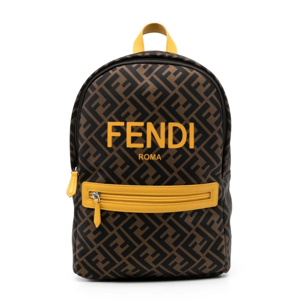 Fendi Barn Brun Logo Ryggsäck Brown, Flicka