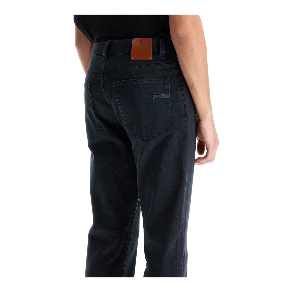 Ermenegildo Zegna Donkerblauwe Regular Fit Denim Jeans Blue Heren