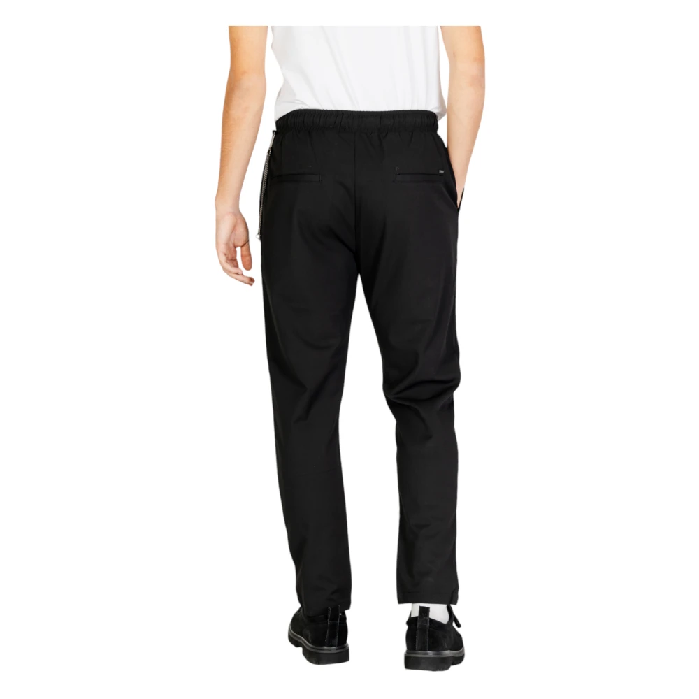 Gianni Lupo Zwarte effen broek met zakken Black Heren