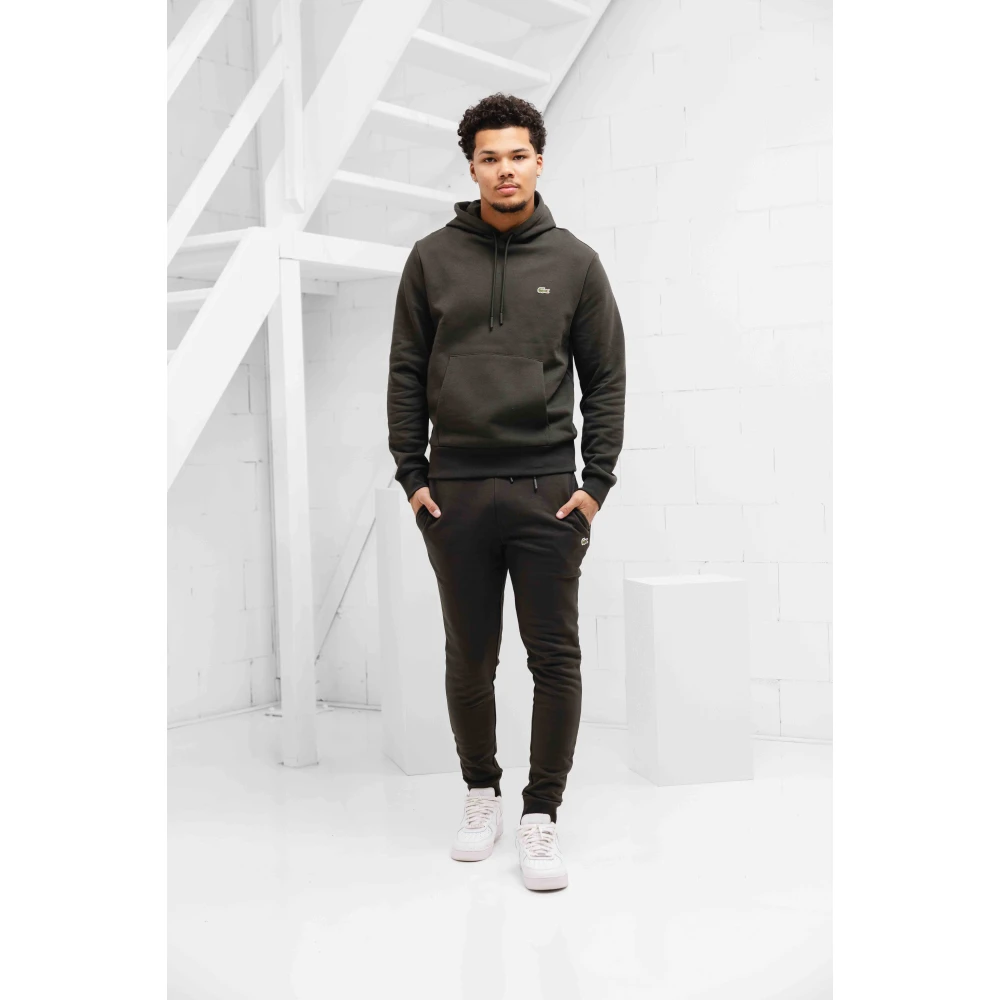 Lacoste Donkergroene Fleece Hoodie Heren Black Heren