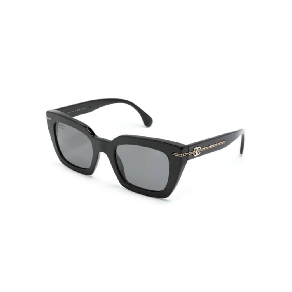 Chanel Women's Black Square Sunglasses - Sunglasses - 51 Mm - Accessories